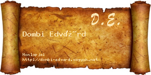 Dombi Edvárd névjegykártya